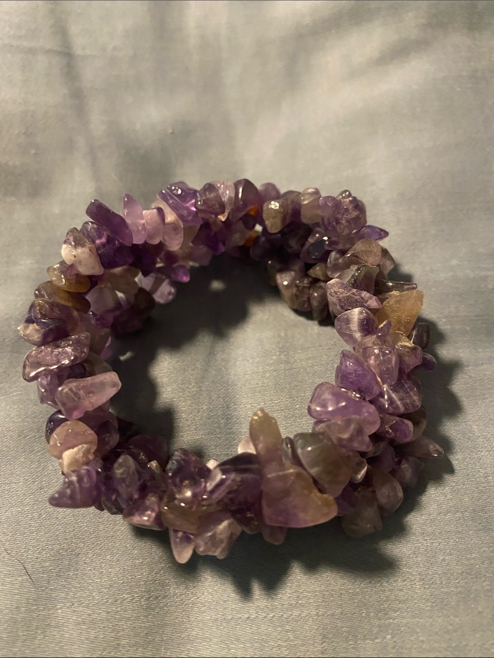 Purple Amethyst Chip Stretch Bracelet - Unbranded